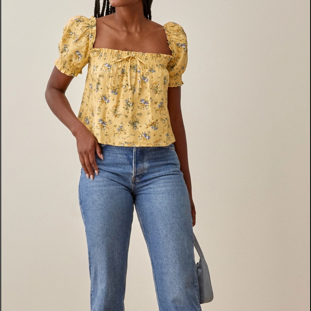 Reformation Brinley Linen Top